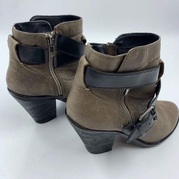 DV Dolce Vita 6.5 Ankle Booties Boots Biker Boho Festival Western Brown Leather - Picture 3 of 7